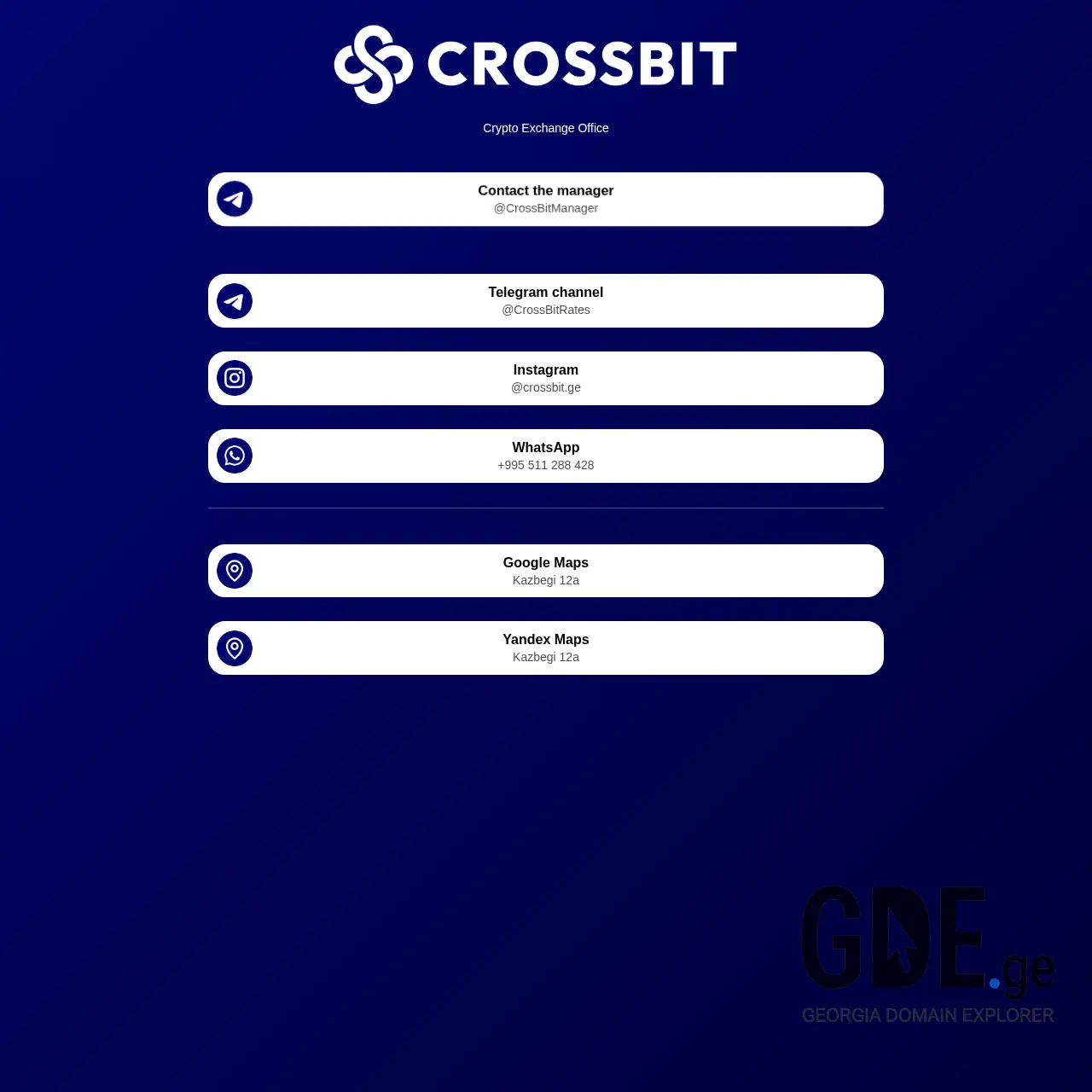 Screenshot of the site crossbit.ge at 2026-03-29