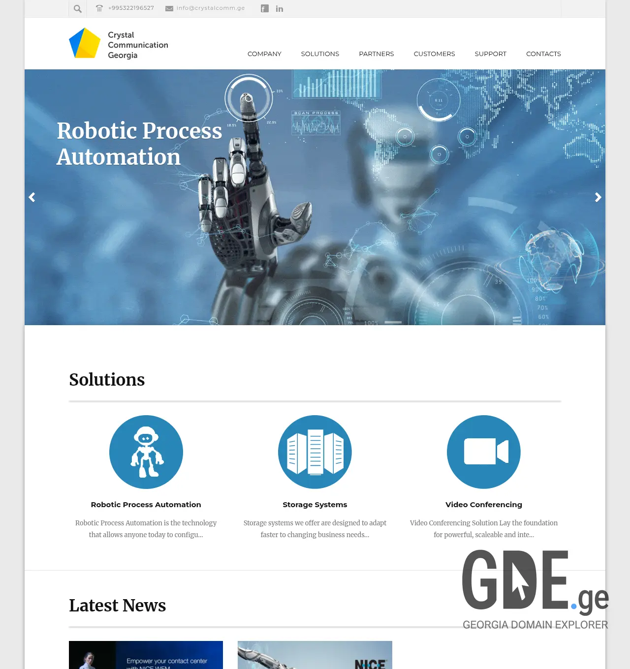 Screenshot of the site crystalcomm.ge at 2026-06-06