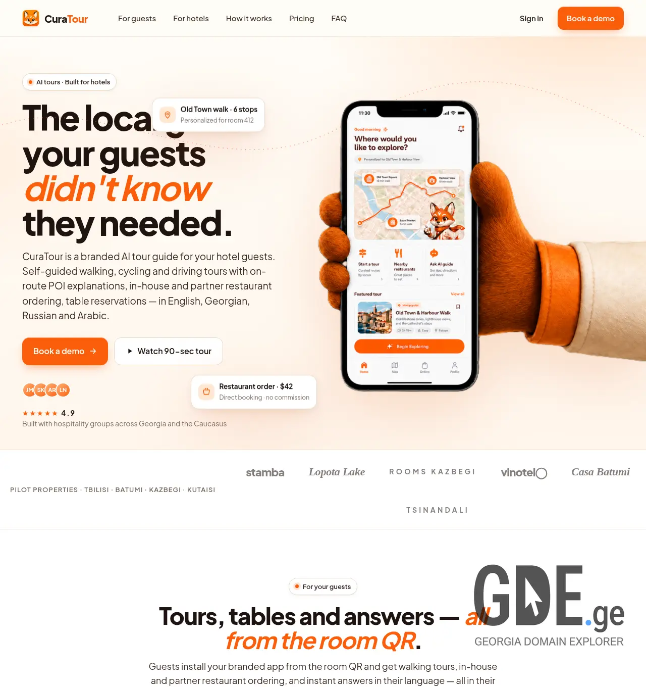 Screenshot of the site curatour.ge at 2026-05-21