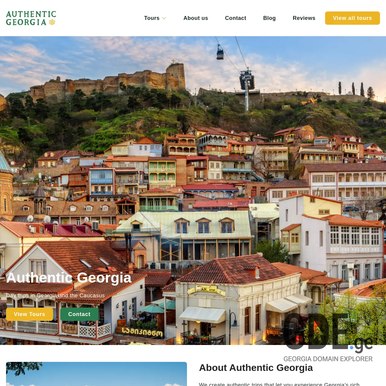 Screenshot of the site daytripsgeorgia.ge at 2026-03-26