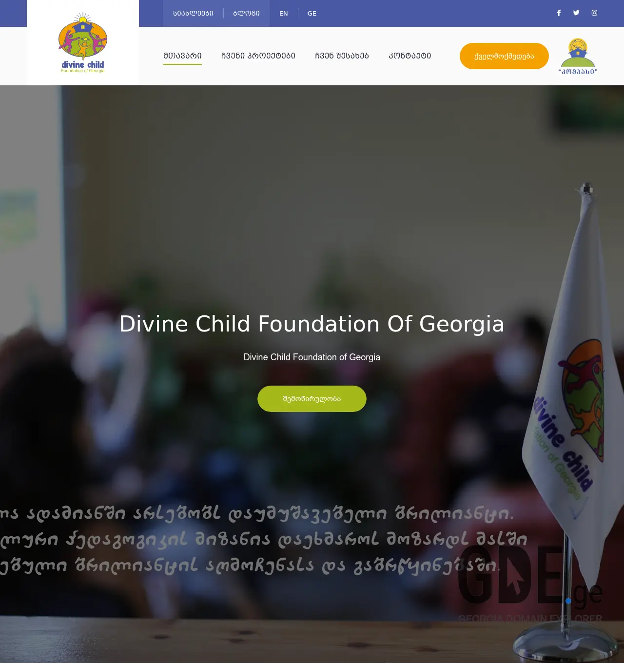 Screenshot of the site dcfg.ge at 2026-04-29