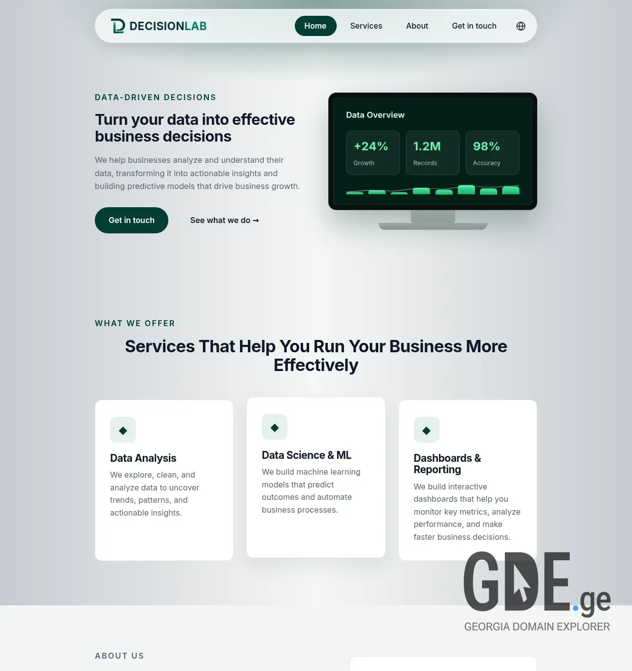 Screenshot of the site decisionlab.ge at 2026-07-08