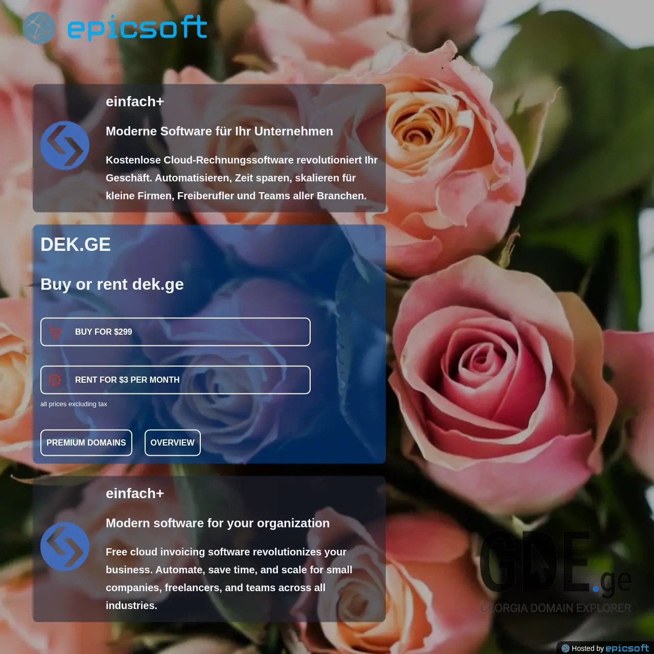 Screenshot of the site dek.ge at 2026-03-29