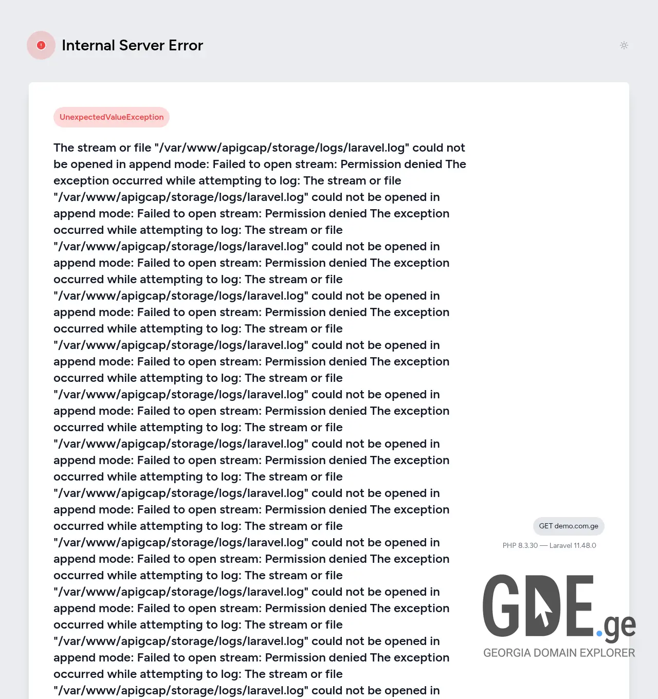 Screenshot of the site demo.com.ge at 2026-06-22