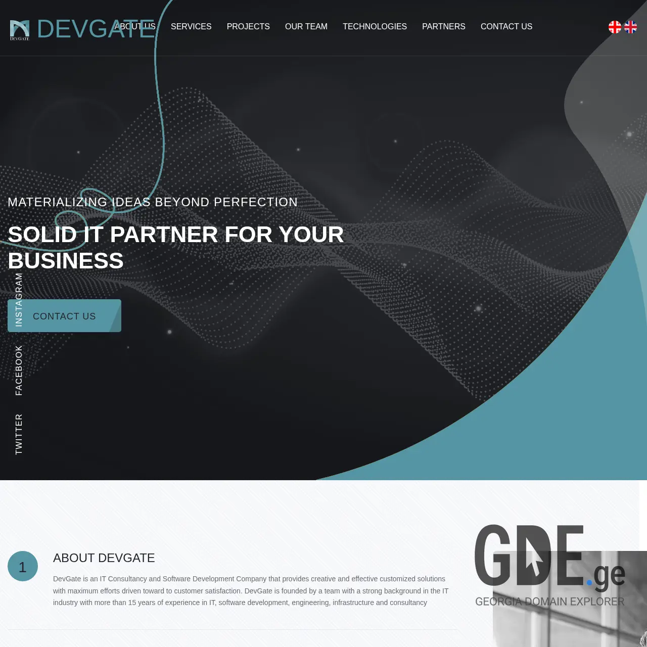 Screenshot of the site devgate.ge at 2026-03-30
