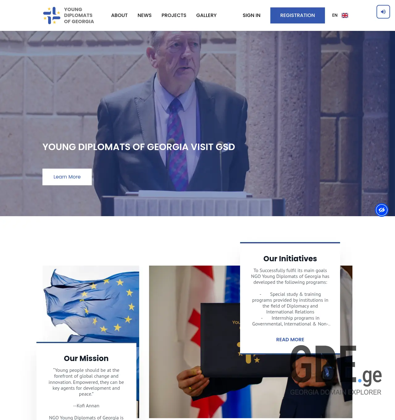 Screenshot of the site diplomats.ge at 2026-05-06