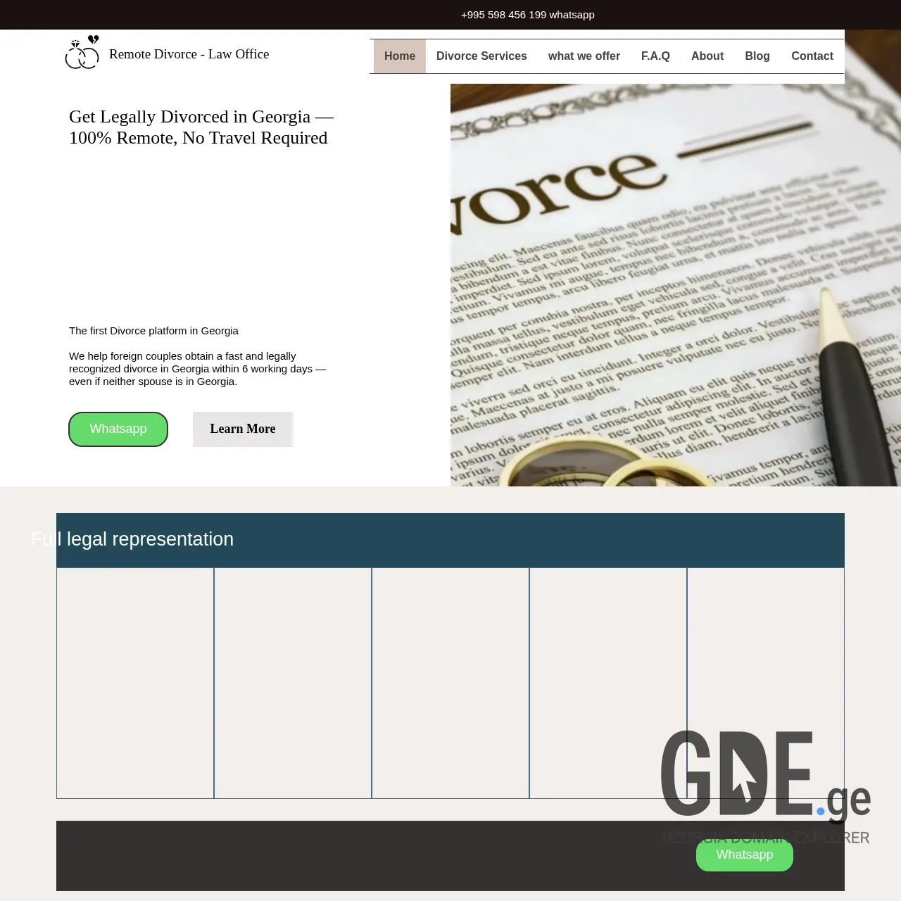 Screenshot of the site divorce.ge at 2026-03-29