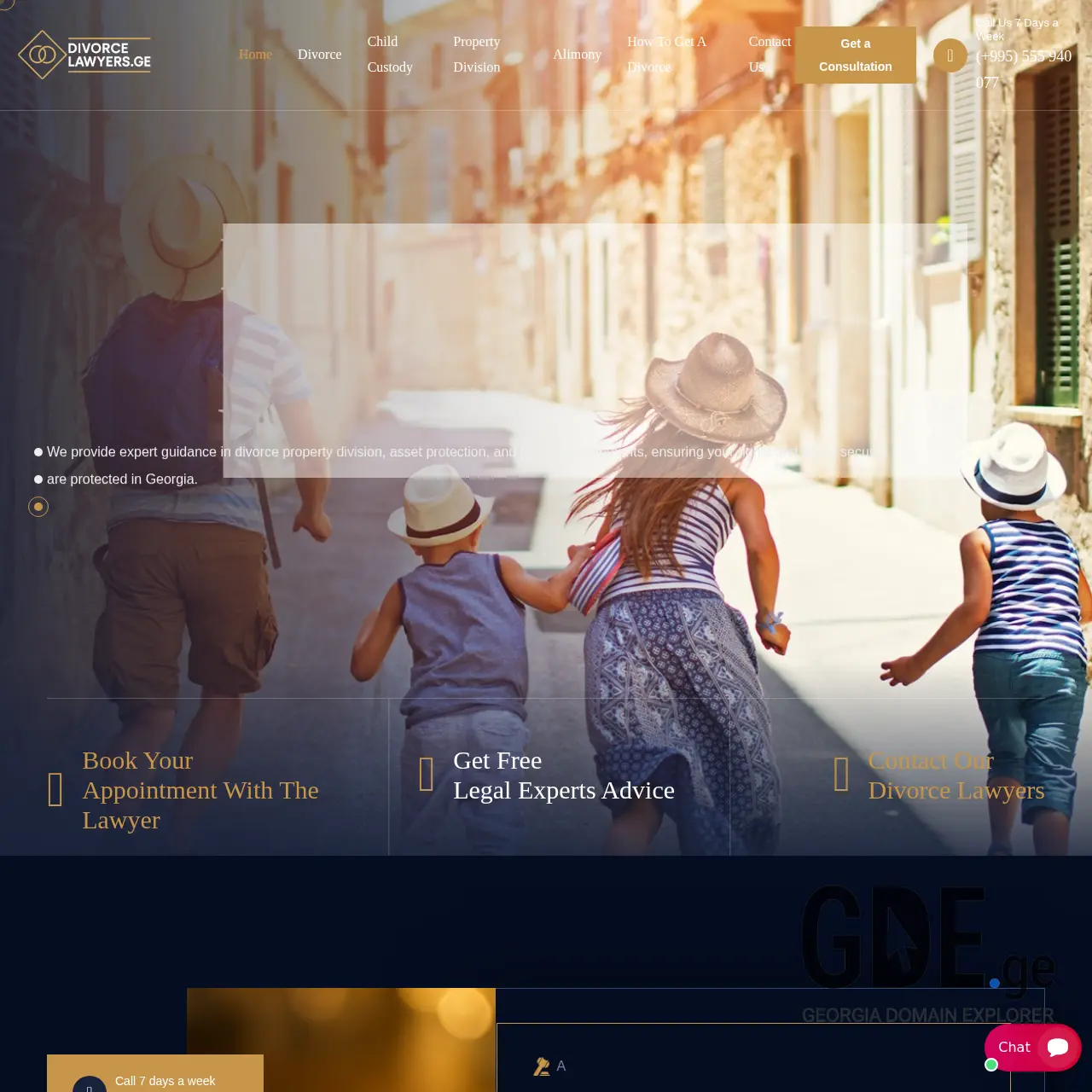 Screenshot of the site divorcelawyers.ge at 2026-03-29
