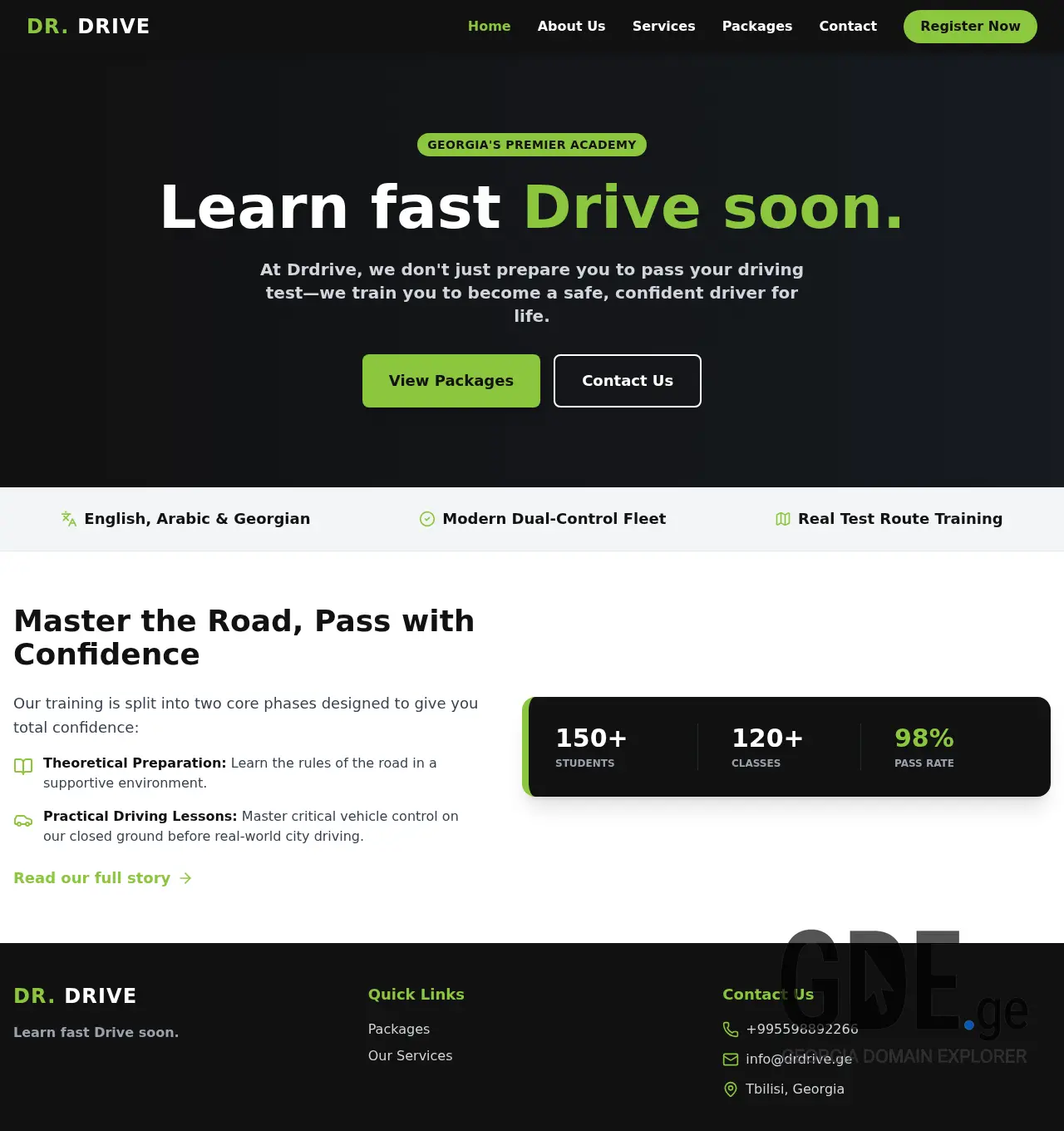 Screenshot of the site drdrive.ge at 2026-07-01