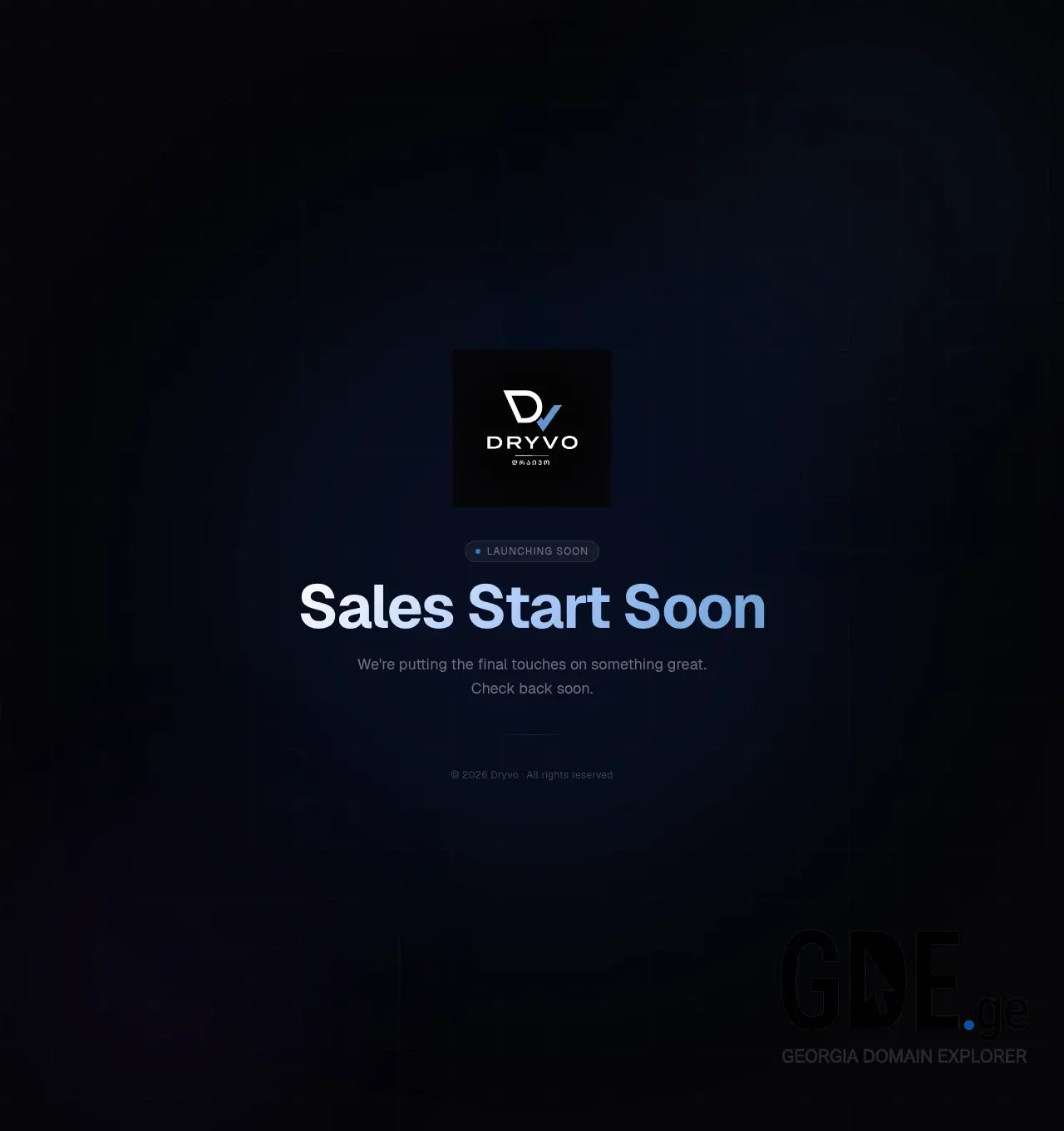 Screenshot of the site dryvo.ge at 2026-05-03