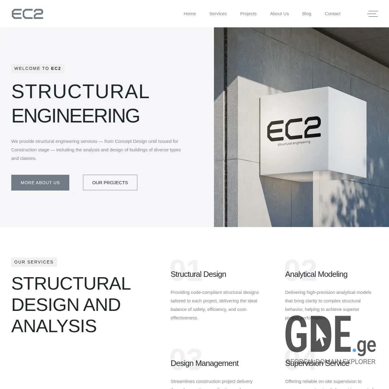 Screenshot of the site ec2.ge at 2026-03-29