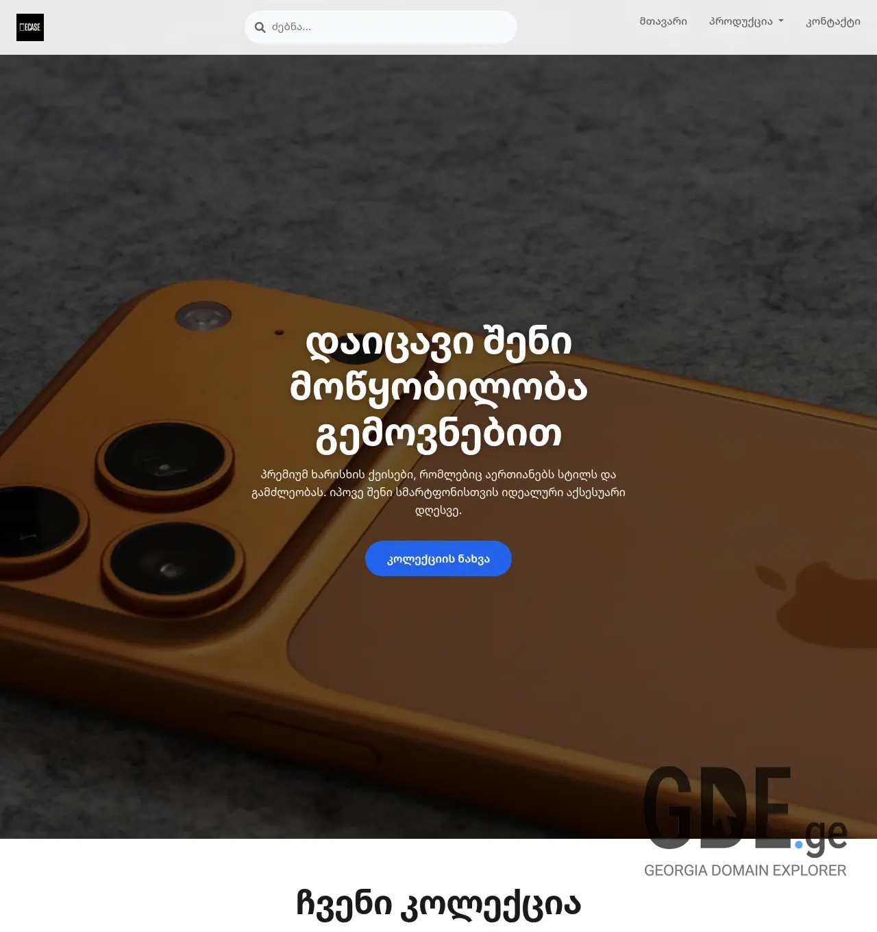 Screenshot of the site ecase.ge at 2026-05-23