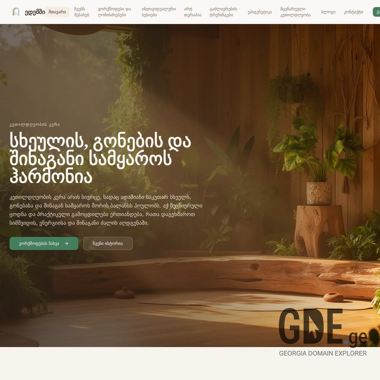 Screenshot of the site edemshi.ge at 2026-03-18
