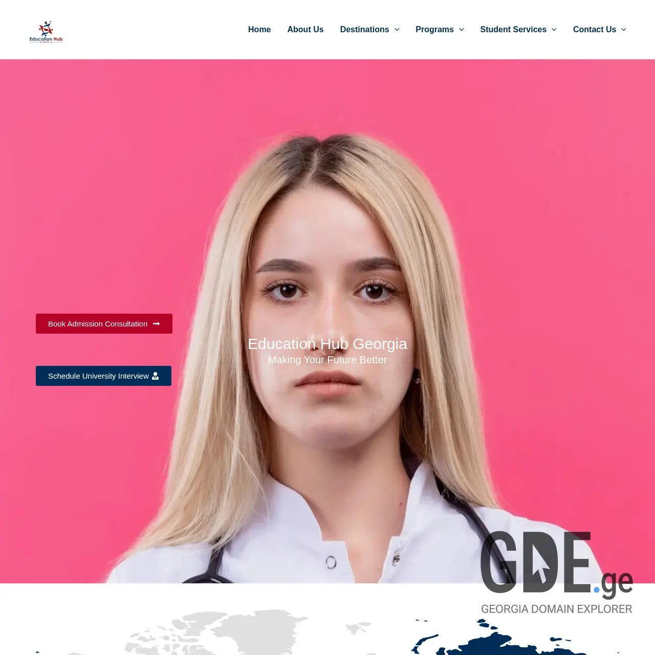 Screenshot of the site educationhub.ge at 2026-03-01