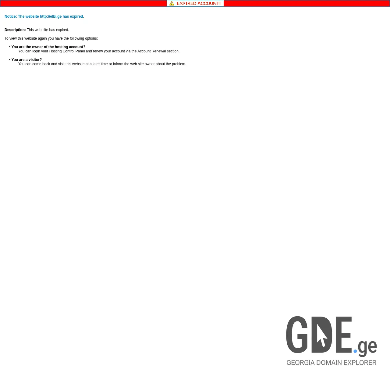 Screenshot of the site elbi.ge at 2026-03-29