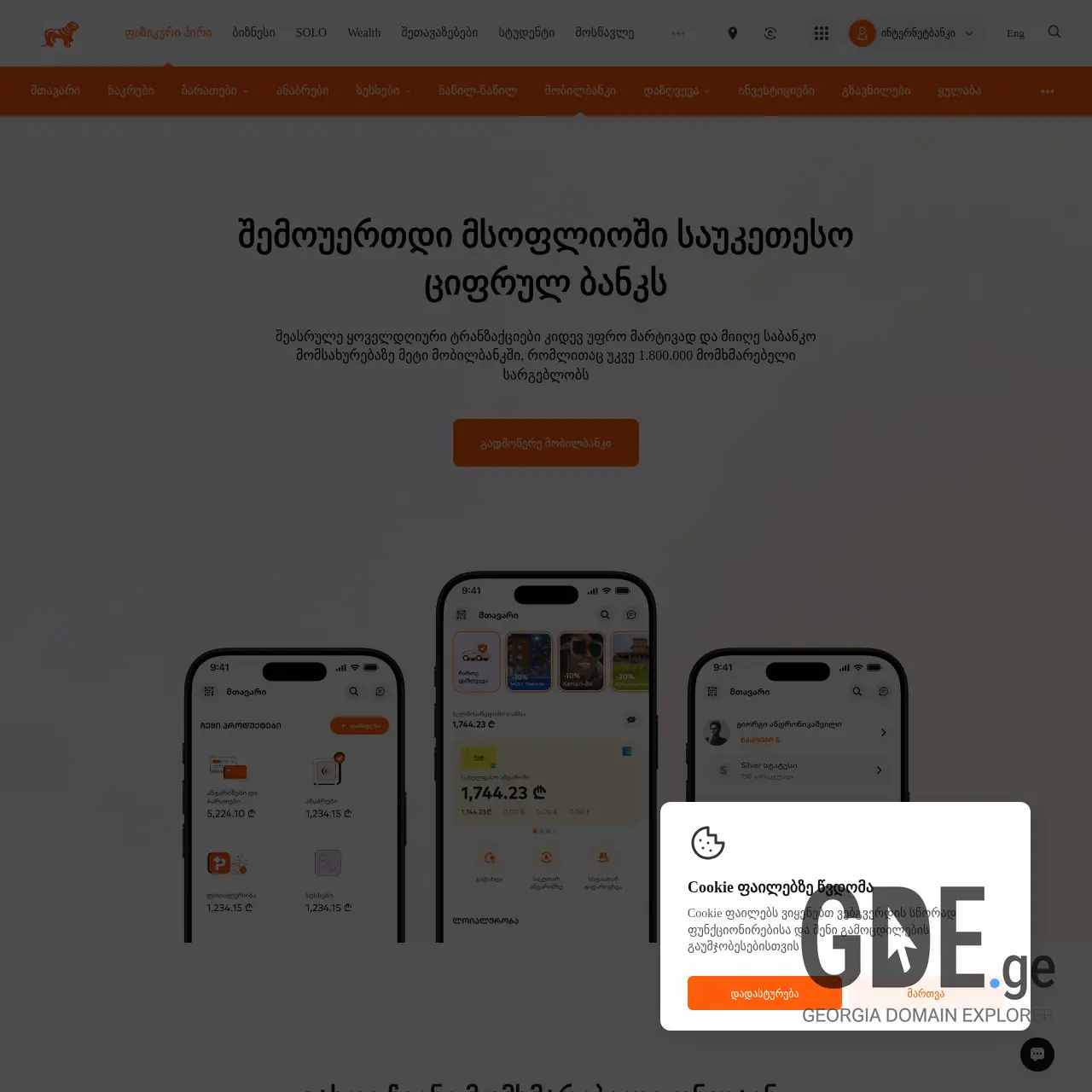 Screenshot of the site embank.ge at 2026-03-29
