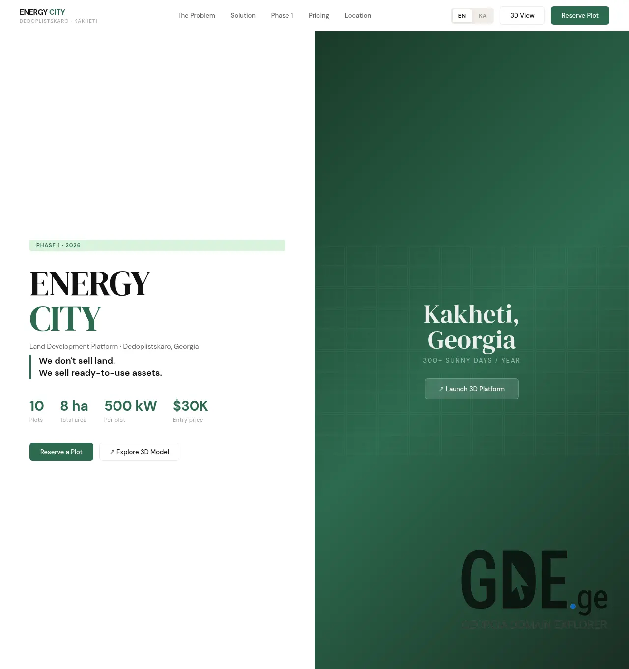 Screenshot of the site energycity.ge at 2026-04-24