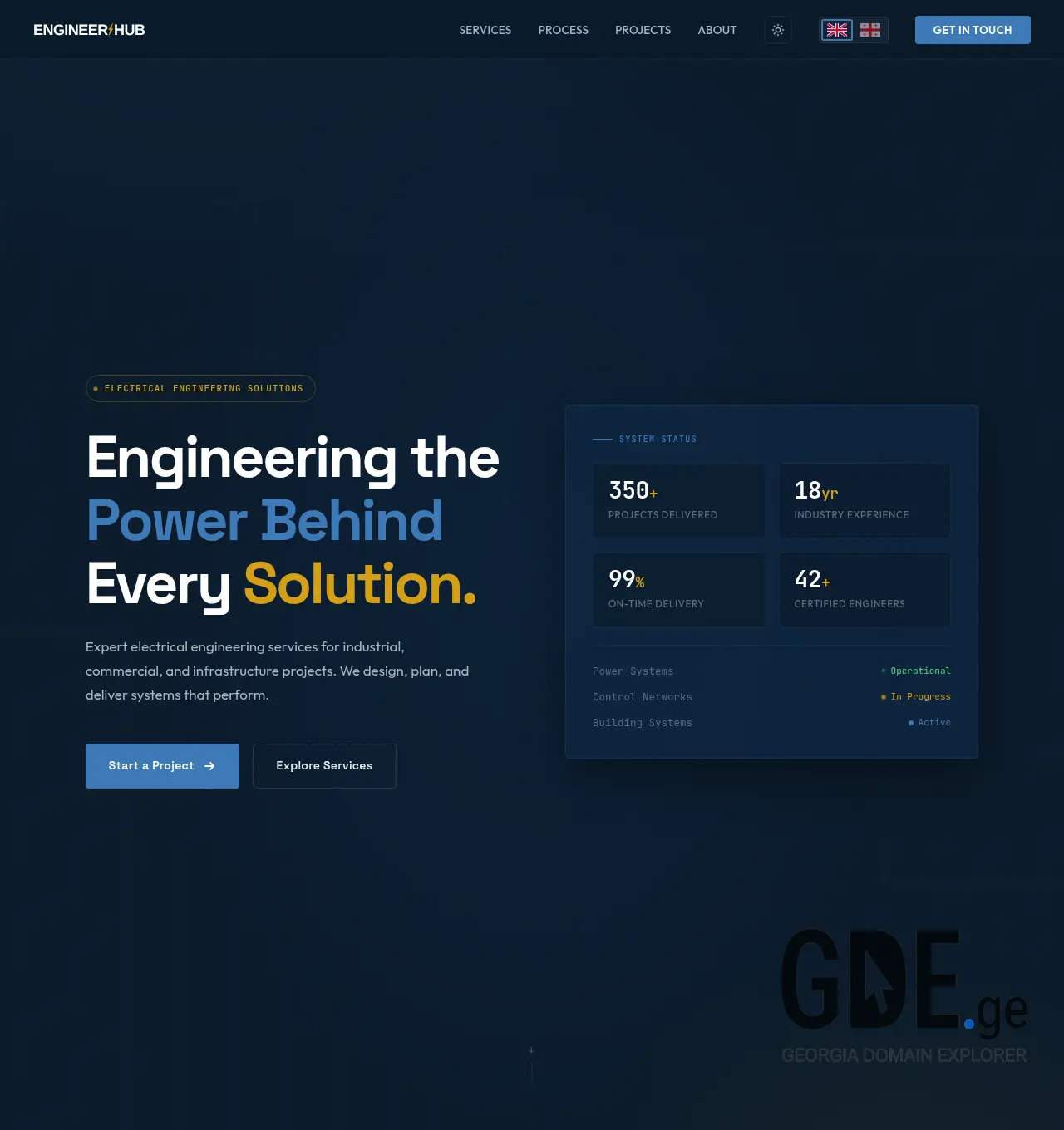 Screenshot of the site enghub.ge at 2026-05-02