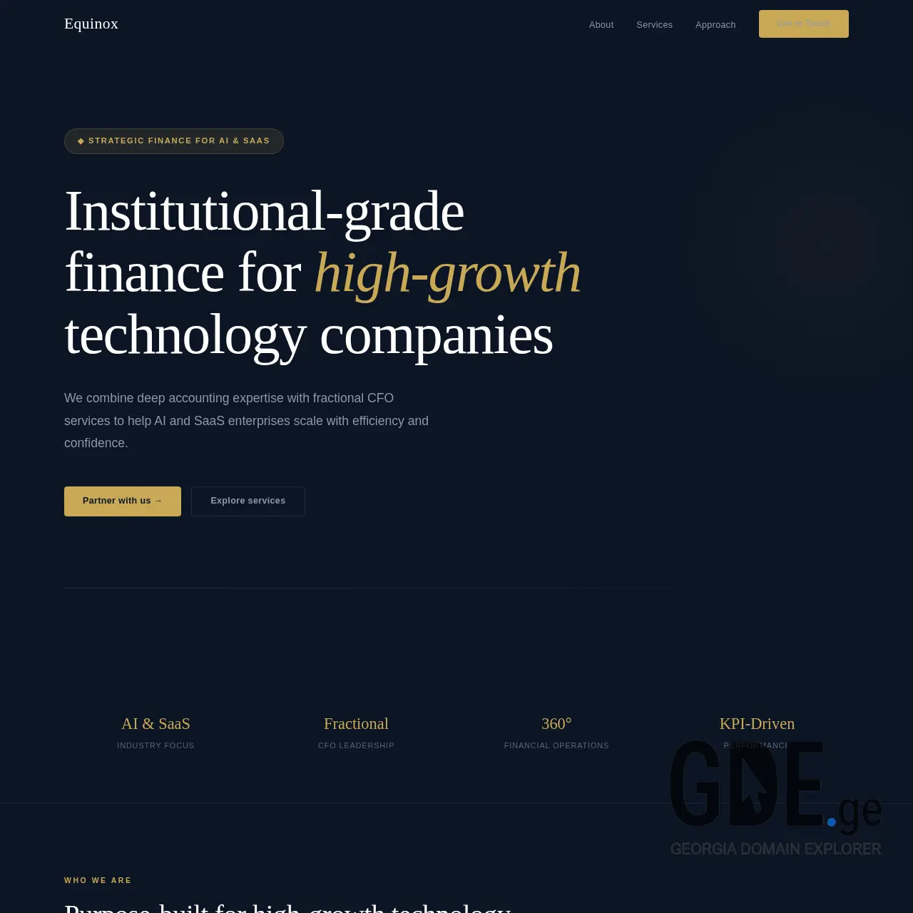 Screenshot of the site equinox.ge at 2026-03-25