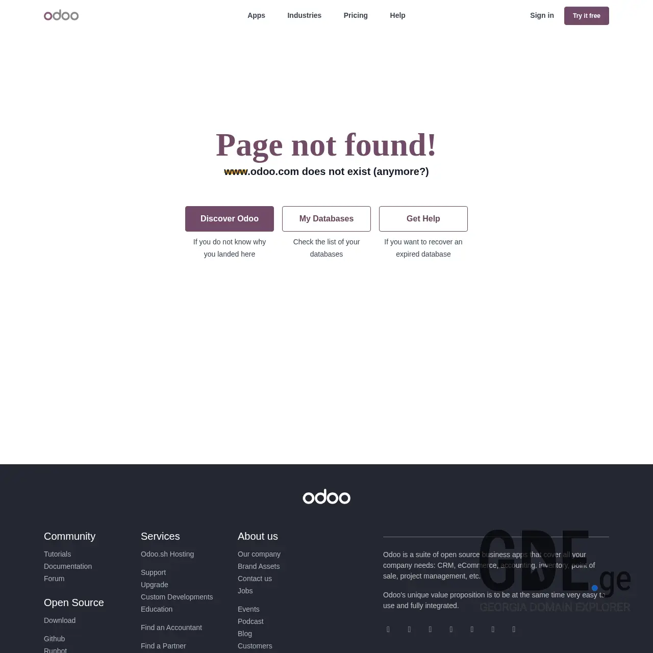 Screenshot of the site erpsystem.ge at 2026-03-29