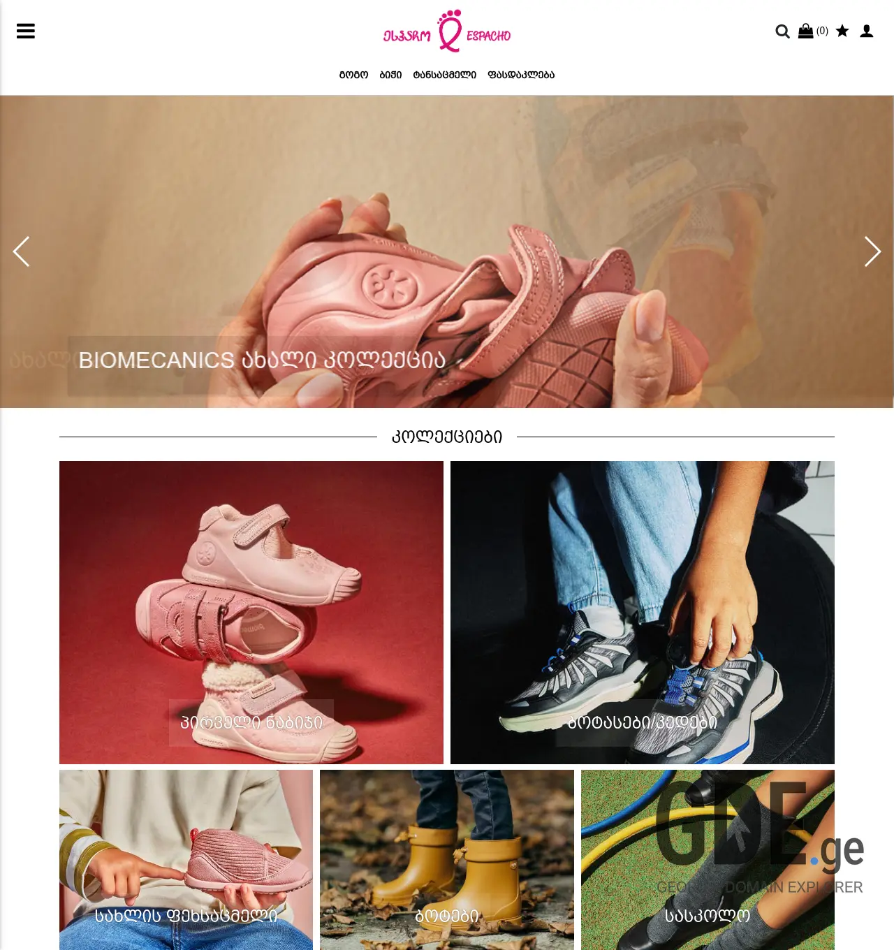 Screenshot of the site espacho.ge at 2026-04-25