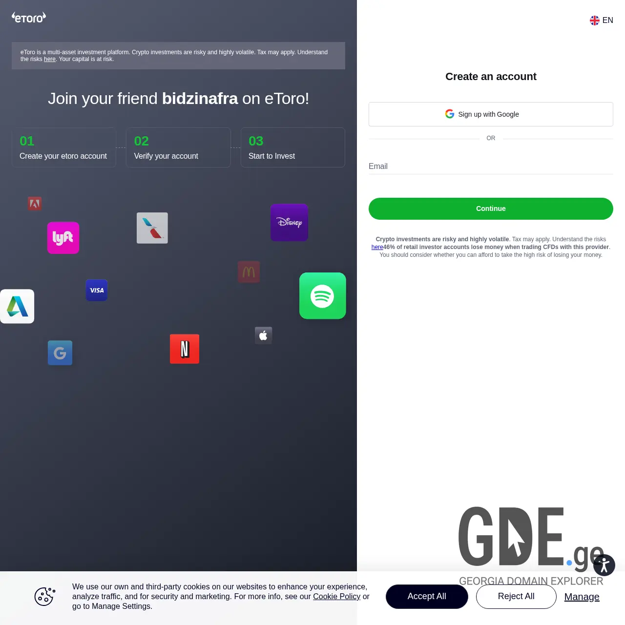 Screenshot of the site etoro.ge at 2026-03-27