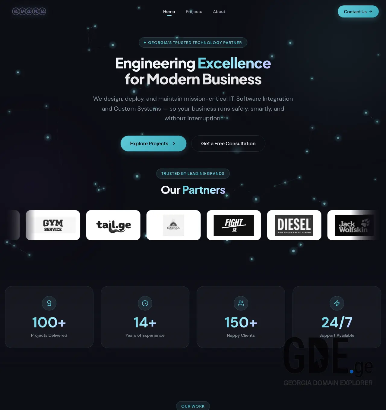 Screenshot of the site evanu.ge at 2026-07-19
