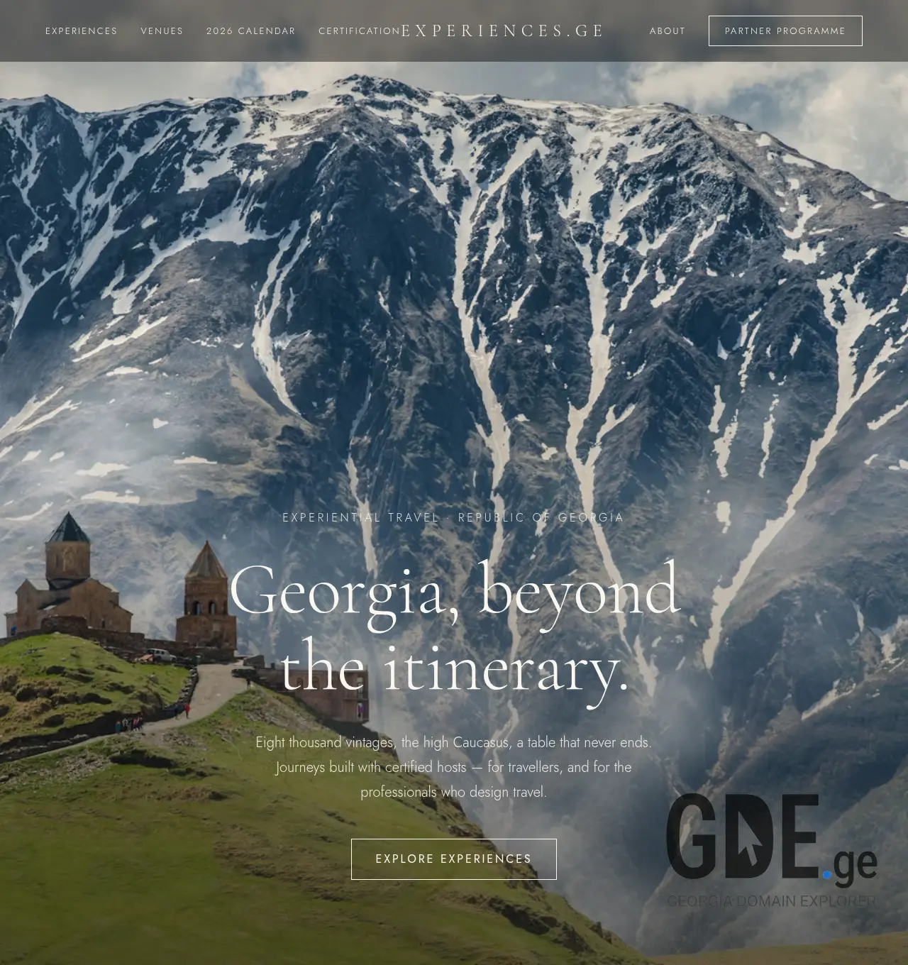 Screenshot of the site experiences.ge at 2026-06-12