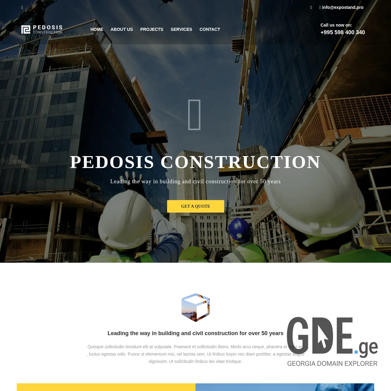 Screenshot of the site expostands.ge at 2026-03-07