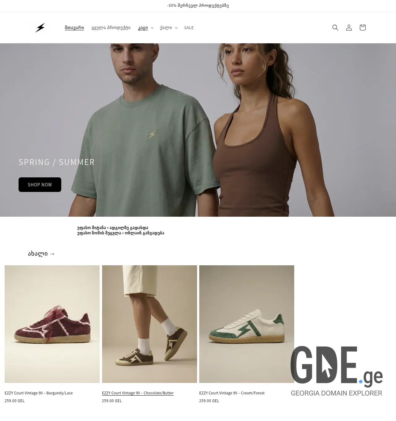 Screenshot of the site ezzy.ge at 2026-04-12