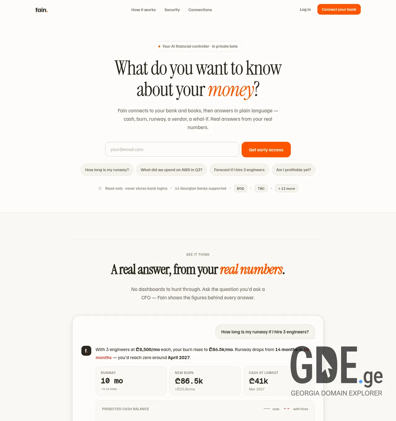 Screenshot of the site fain.ge at 2026-06-17