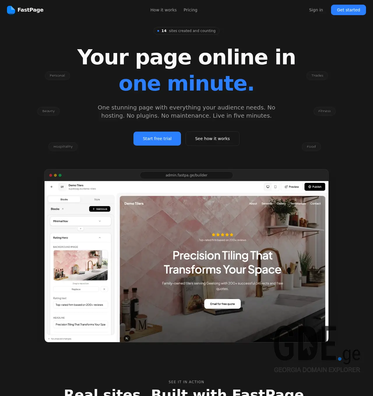 Screenshot of the site fastpa.ge at 2026-04-10