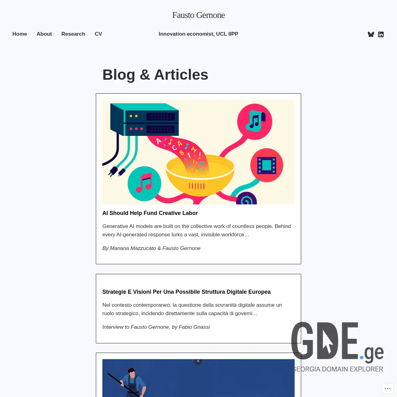 Screenshot of the site fausto.ge at 2026-03-29