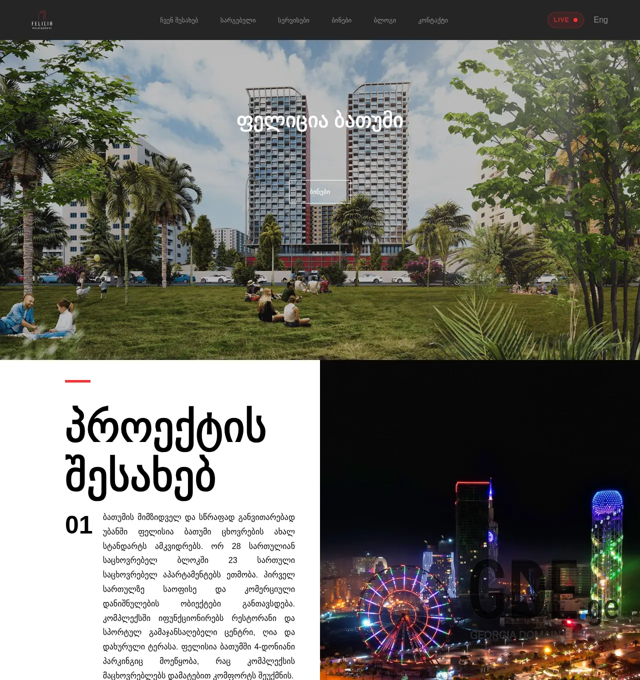 Screenshot of the site feliciabatumi.ge at 2026-05-08