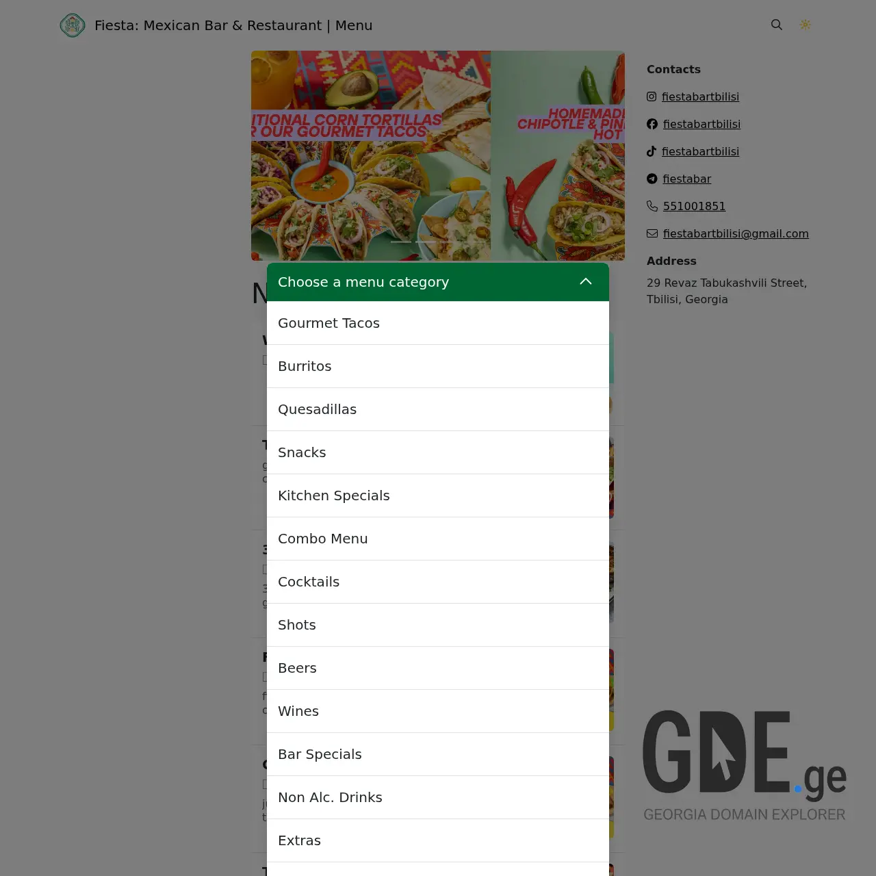 Screenshot of the site fiestabartbilisi.ge at 2026-03-29