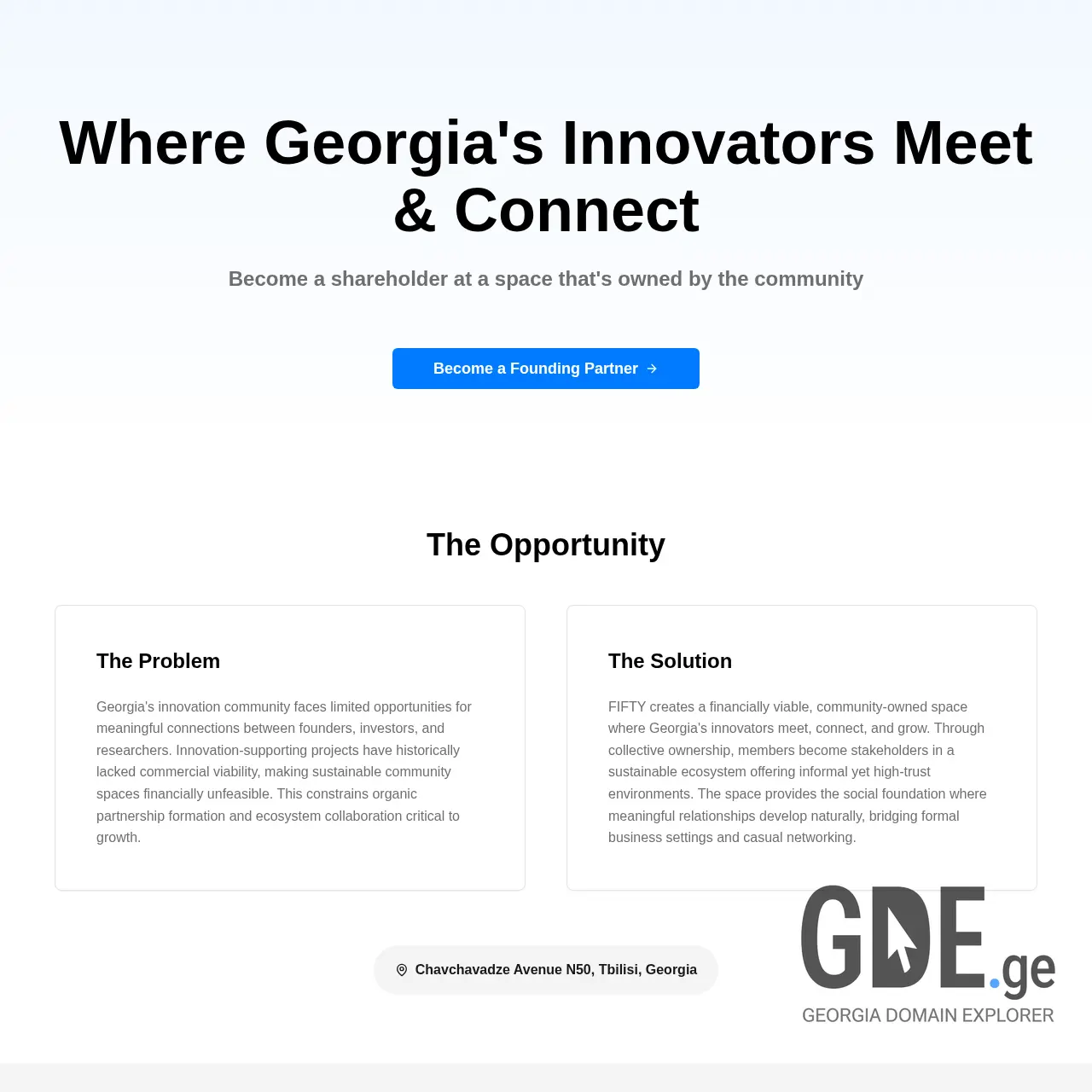 Screenshot of the site fifty.ge at 2026-03-25