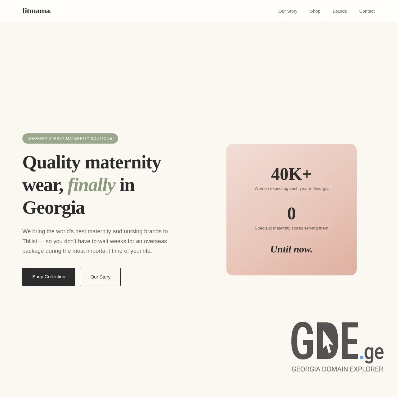 Screenshot of the site fitmama.ge at 2026-03-21