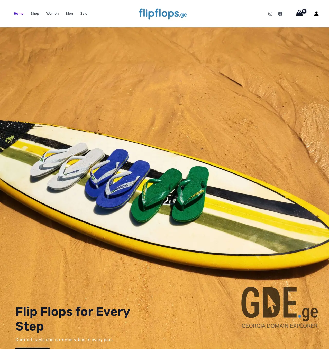 Screenshot of the site flipflops.ge at 2026-04-27