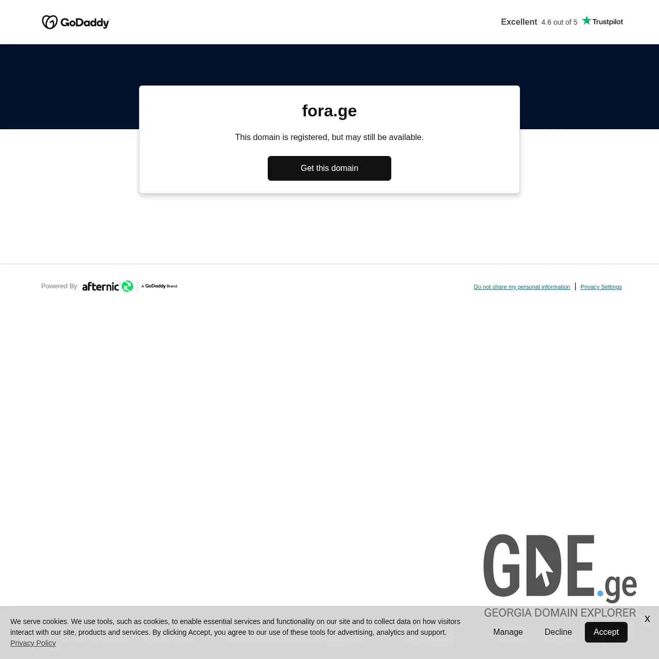 Screenshot of the site fora.ge at 2026-03-30