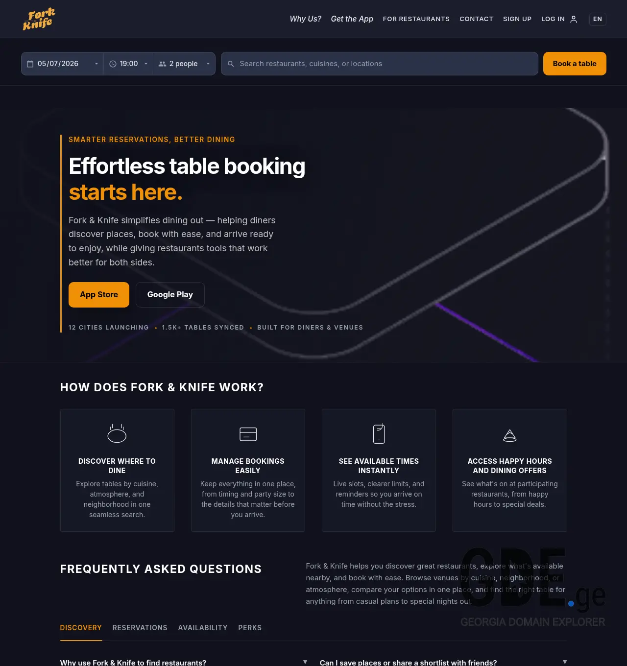 Screenshot of the site forkup.ge at 2026-05-07