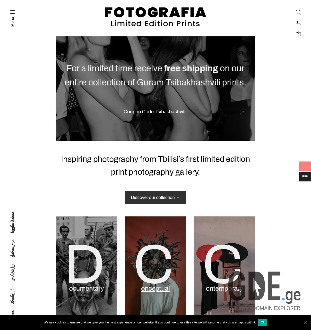 Screenshot of the site fotografia.ge at 2026-06-28