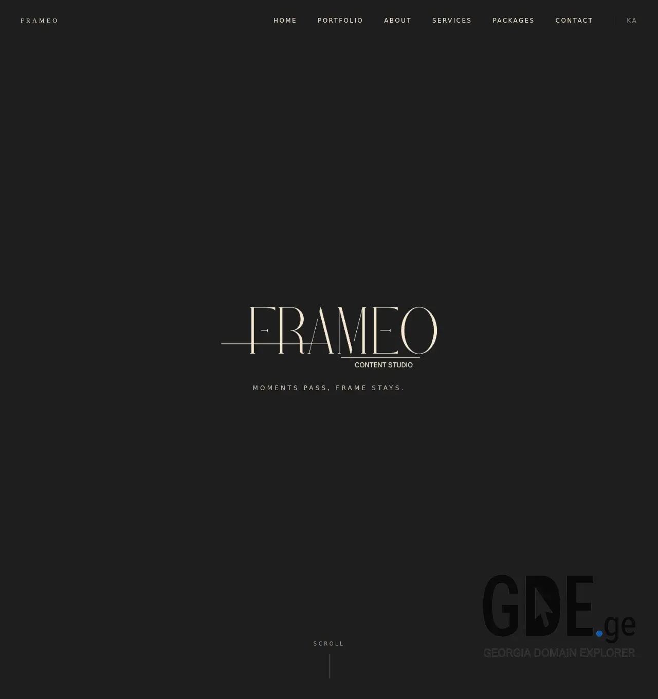 Screenshot of the site frameo.ge at 2026-05-19