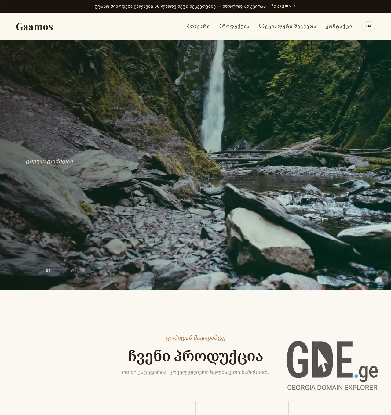 Screenshot of the site gaamos.ge at 2026-04-26