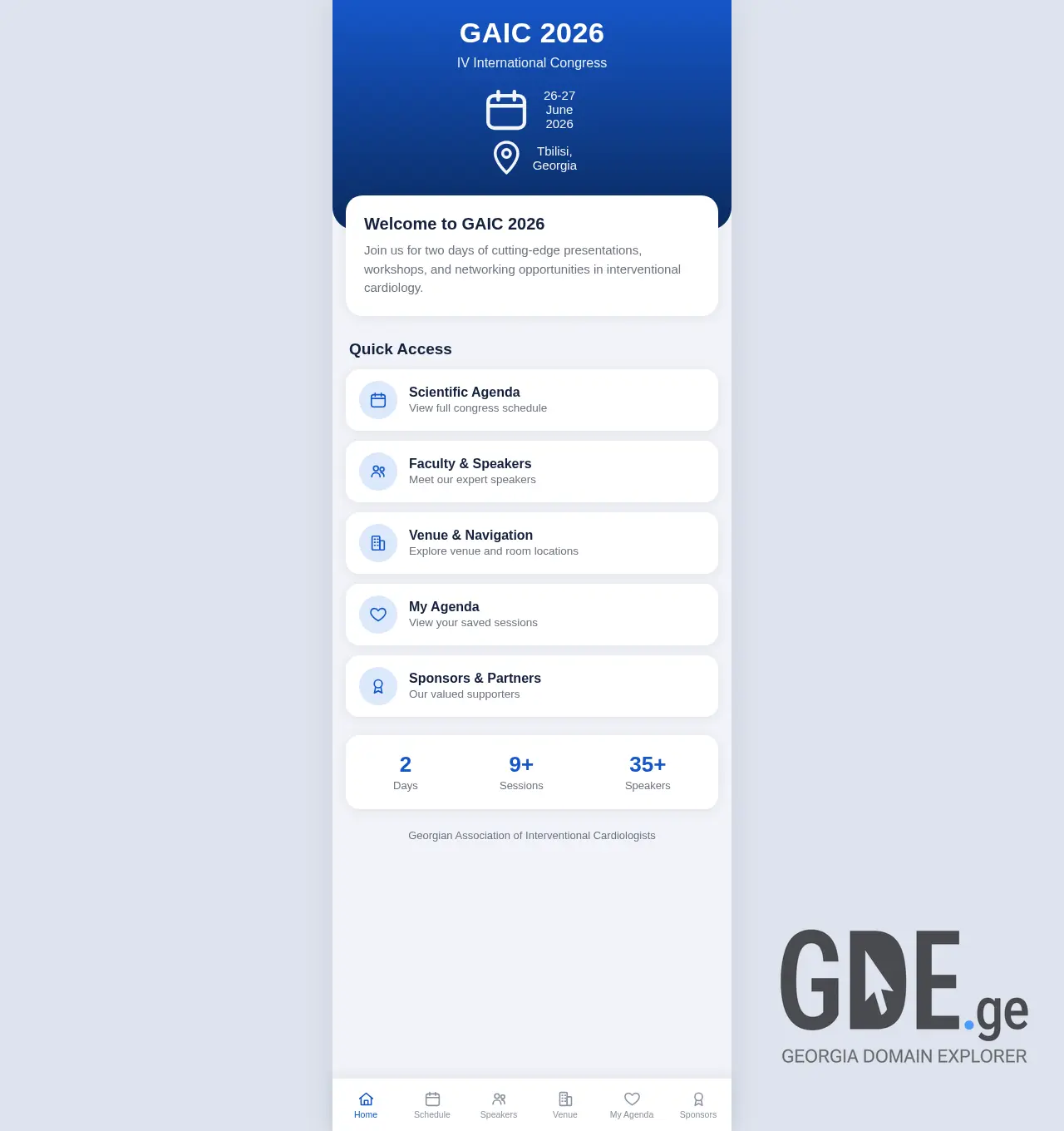 Screenshot of the site gaic.ge at 2026-07-06