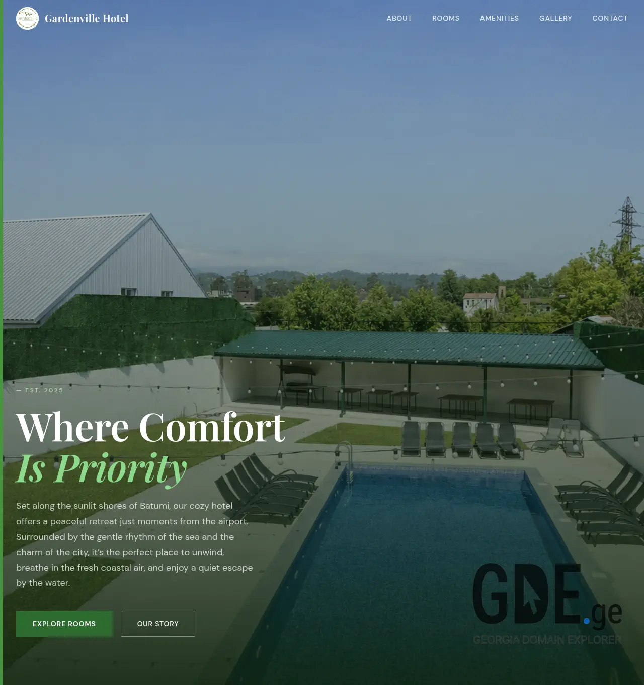 Screenshot of the site gardenville.ge at 2026-07-10
