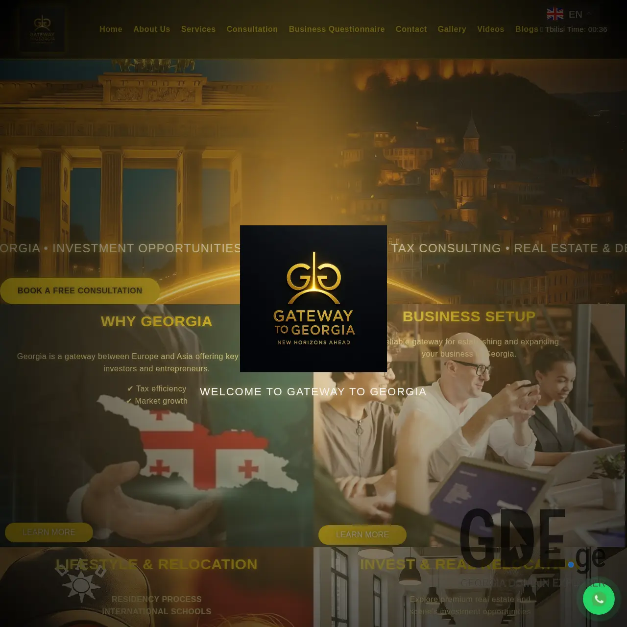 Screenshot of the site gateway-to-georgia.ge at 2026-03-26