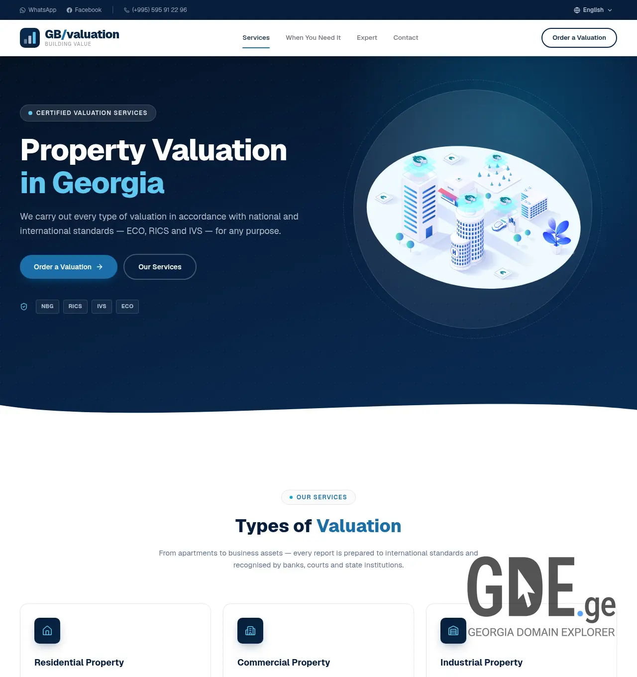 Screenshot of the site gbvaluation.ge at 2026-07-01