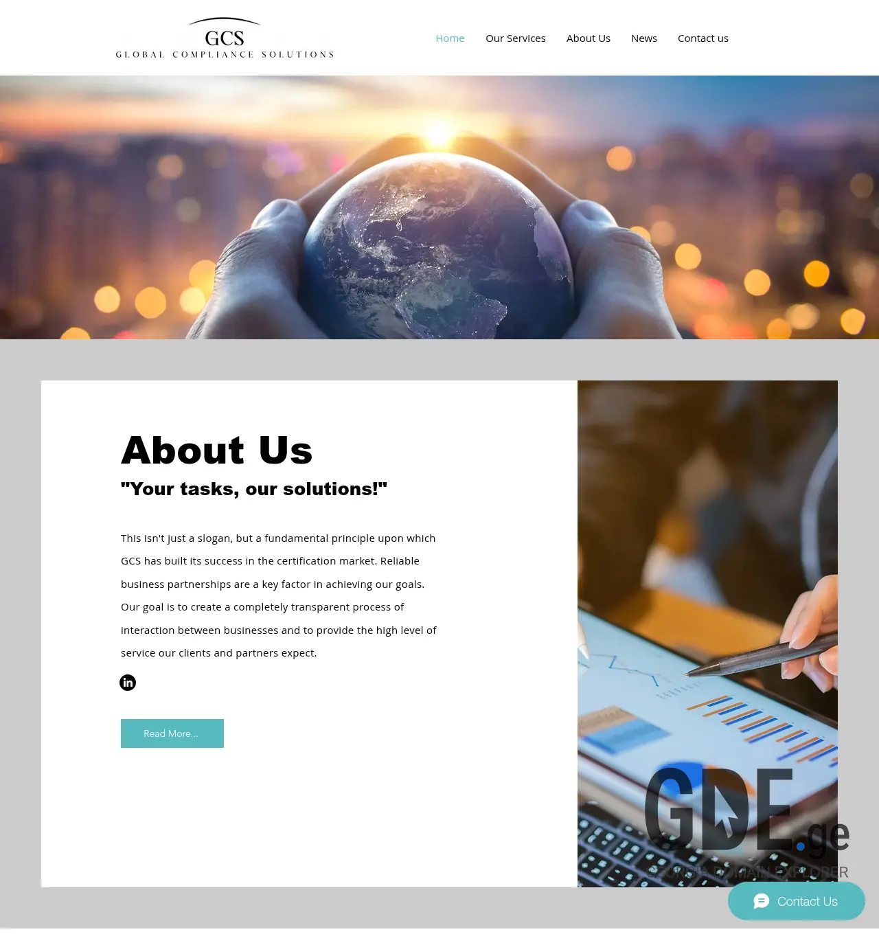 Screenshot of the site gcs.com.ge at 2026-04-12
