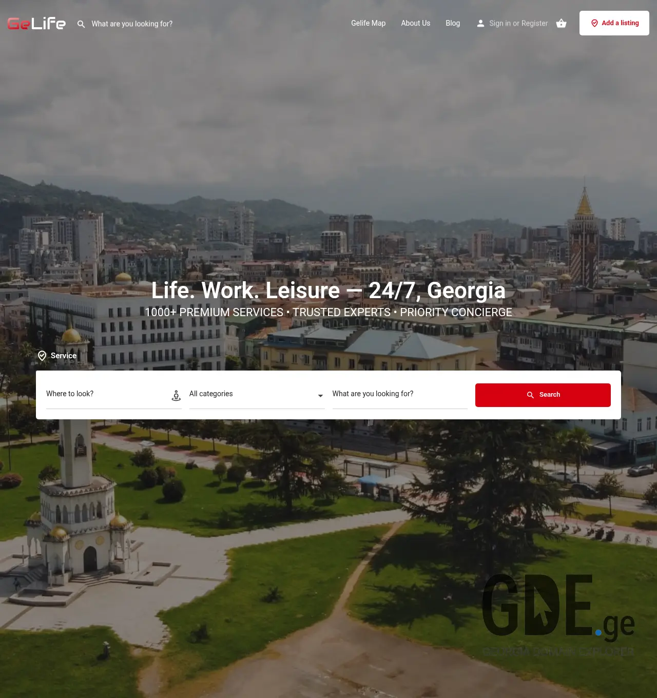 Screenshot of the site gelife.ge at 2026-06-05