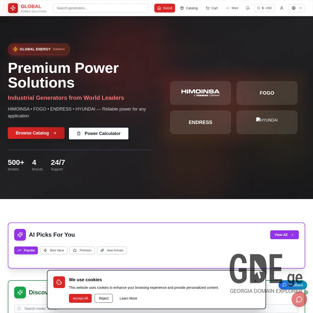 Screenshot of the site generatorebi.ge at 2026-02-28